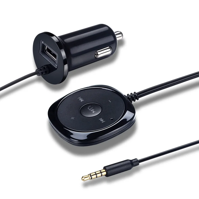 Беспроводной Bluetooth приемник 3,5 мм с разъемом подачи внешнего сигнала AUX музыкальный приемник 5V 2.1A автомобиля Зарядное устройство Bluetooth автомобильный набор, свободные руки, XM-117