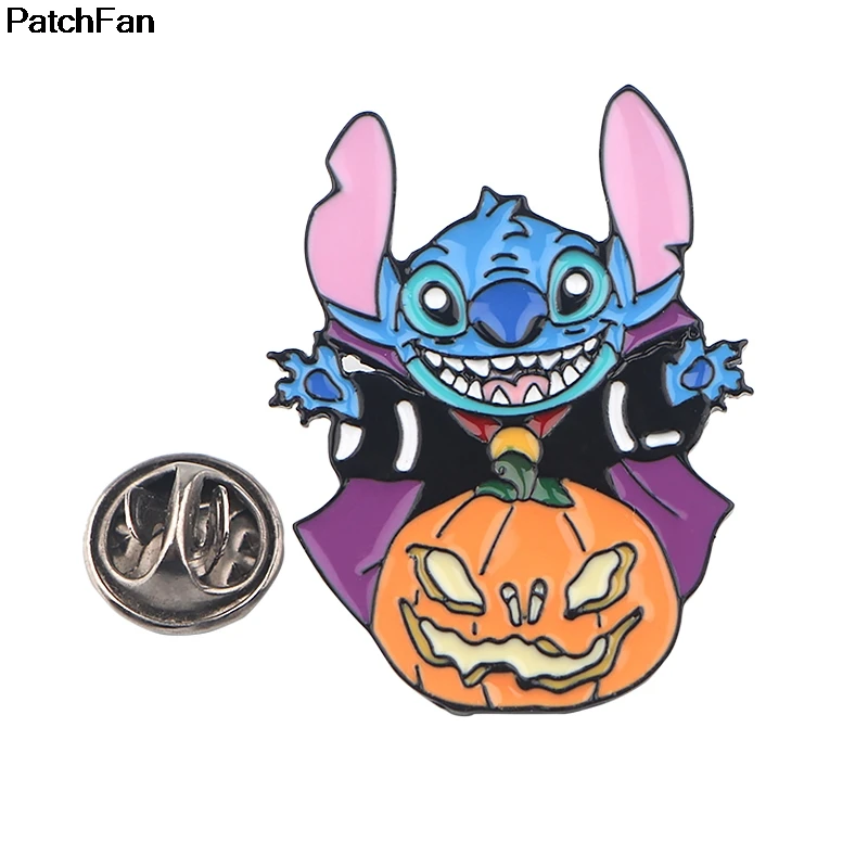 Patchfan stitch halloween Zinc tie cartoon Funny Pins backpack clothes brooches for men women hat decoration badges medals A2499