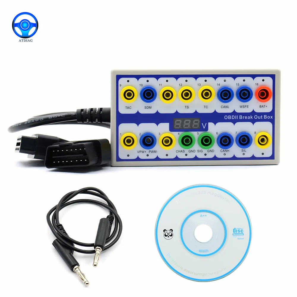 

New Auto car Break out Box OBDII obd Breakout Box Car Protocol Detector car obd2 interface car monitor with Pin Out Box