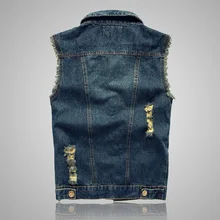 MEN'S Denim Vest Spring And Autumn Korean-style Sleeveless Waistcoat Slim Fit Casual Denim Vest Tops Large Size Fashion