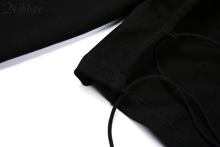 NIBBER street style sexy backless hollow out Bandage top slim turtleneck t-shirt crop top2019autumn  trend full sleeve tee femme