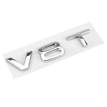 

Car Rear Metal V8T Emblem Badge Sticker Silver Styling Fit for A1 A3 A4 A5 A6 A7 Q3 Q5 Q7 S6 S7 S8 S4