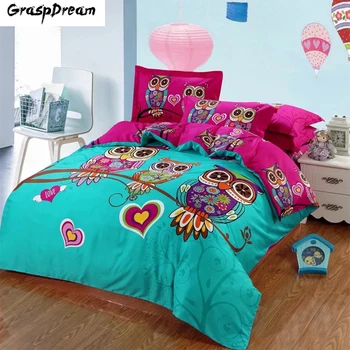 

Owl Skull Flower Fashion Bedding Set 2/3/4Pcs Bedding Sets Christmas Eve Duvet Cover Set King/Queen Size