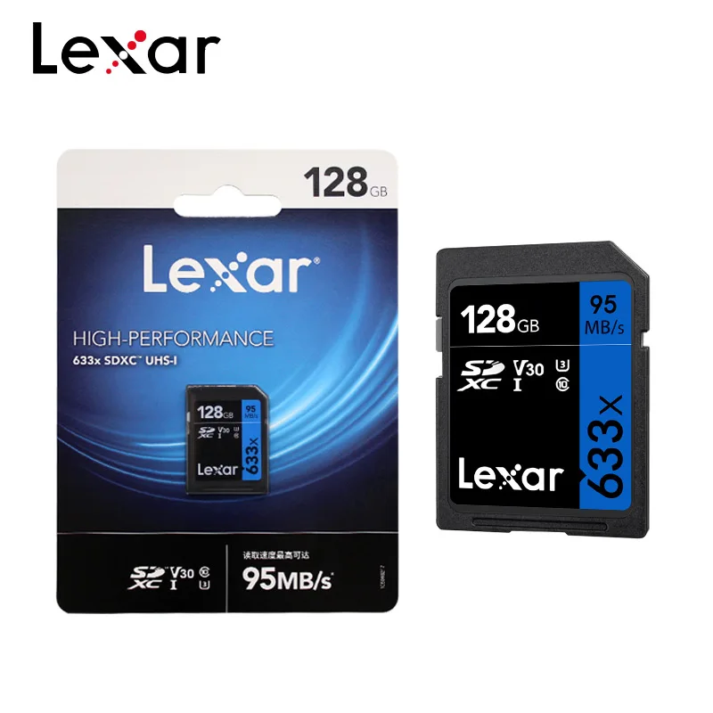 Оригинальная карта памяти Lexar 633x32 Гб 128 класс 10 UHS I высокая скорость 95 м/с 64 U3 V30 SD