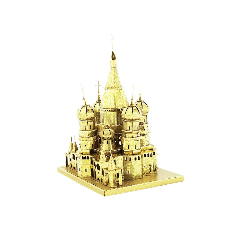 Piececool/Piececool цельнометаллический DIY собранная модель 3D без клея головоломка Золотой Василий собора
