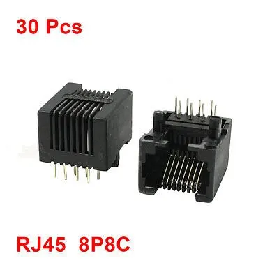 

Plastic Shell RJ45 Modular Network PCB Jack LAN Connector 30Pcs