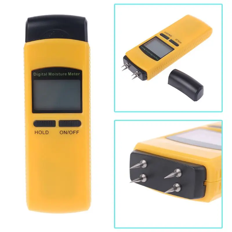 Wood Digital Moisture Meter LCD Display Damp Tester Timber Plaster Sensor Y5GA