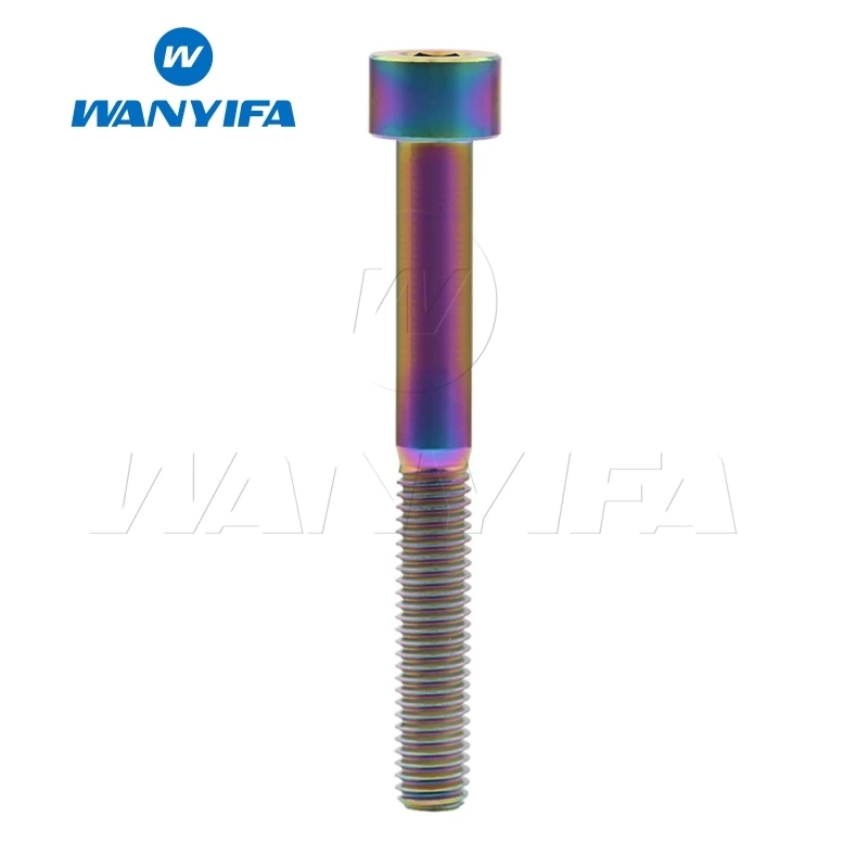 M5x55 Rainbow Wanyifa M5x10 12, 16, 18, 20, 25 30 35, 40 45 50 55 60 мм клеймо Винт С Титановым болтом для Велосипедный вынос руля велосипеда модификации - Цвет: M5x55 Rainbow