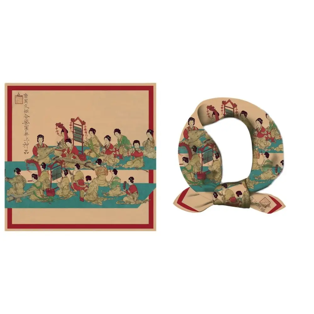 

2021 Модный маленький квадратный шарф саржевая шелковая Женская шаль 53*53 см китайский шарф-Бандана подарок для девушки