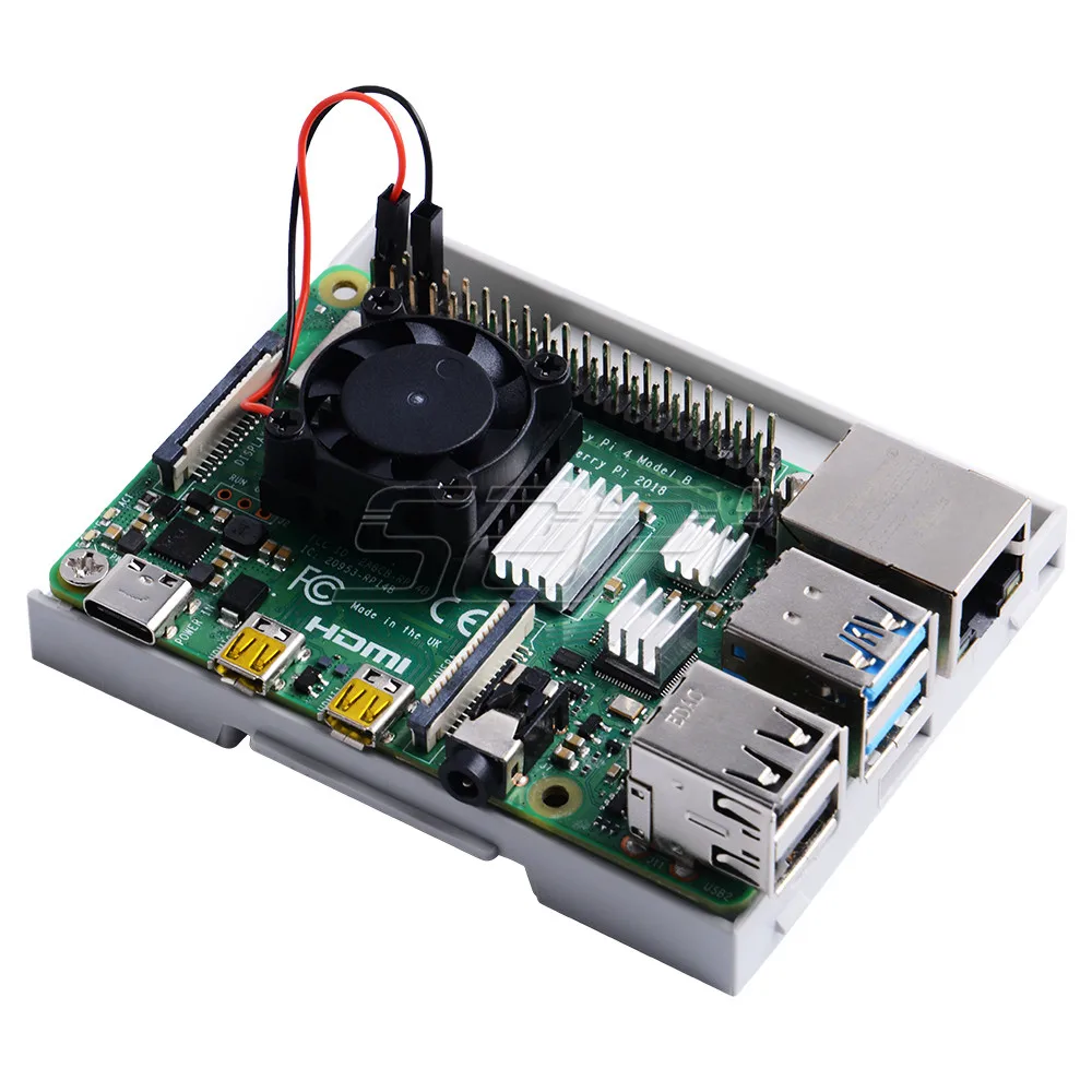 52Pi ABS электрическая коробка пластиковый корпус для Raspberry Pi 4 Модель B, с охлаждающими вентиляторные радиаторы отвертка для Raspberry Pi 4B