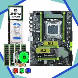 Скидка материнской платы с M.2 слот HUANAN Чжи X79 LGA2011 Процессор Xeon E5 2660 V2 с охладитель Оперативная память 16G (4*4G) RECC 1 ТБ 3,5 "SATA HDD