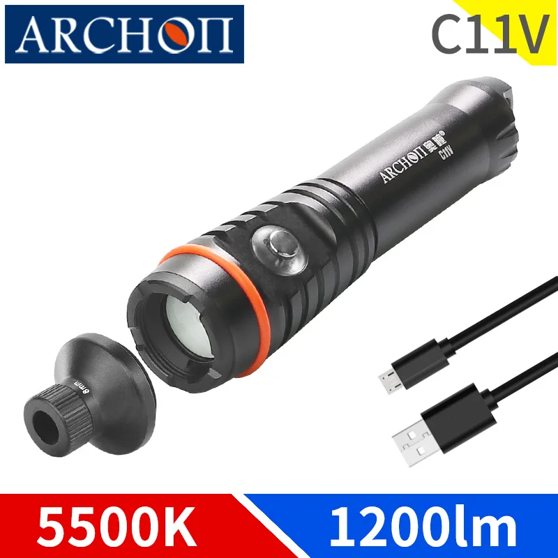 Фонарик для дайвинга C11V освещение фотографии HD 100 м теплый белый | Лампы и