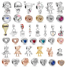 Посеребренные мальчики девочки микки Единорог шармы бусины Подвески подходят тонкие браслеты и ожерелье для женщин DIY любителей ювелирное дело