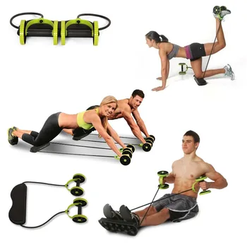 

Muscle Exercise Equipment Home Fitness Double Wheel Abdominal Resistance Pull Rope Tool AB Roller Trainer Training