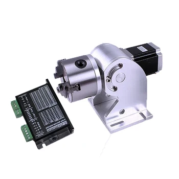 

3 claws Rotary axis 80mm max for fiber laser nameplate Marking machine metal laser engraver engraving machine with drive board