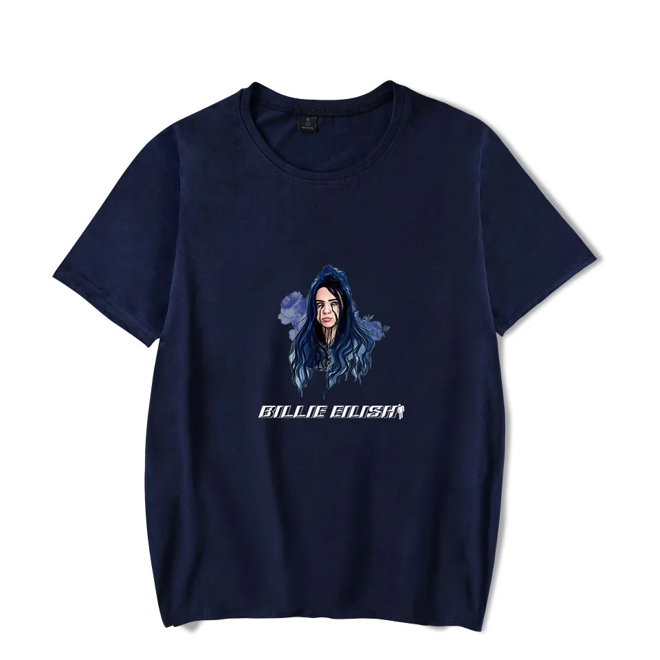 black - style 7 Billie Eilish, футболки, поп-певец, масляное искусство, краска для женщин, модный топ, 90 s, графическая футболка, Забавные футболки, Harajuku, женские, мужские футболки - Цвет: black - style 7