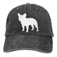 Унисекс Регулируемая хлопковая джинсовая бейсболка Французский бульдог милый щенок папа шляпа