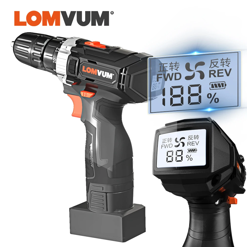 Электрическая дрель LOMVUM 25 в электрическая 110 в/220 перезаряжаемый экран