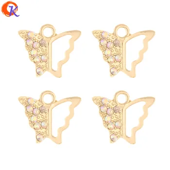

Cordial Design 100Pcs 16*19MM Jewelry Accessories/Hand Made/Butterfly Shape/Rhinestone Charms/DIY Making/Earring Findings