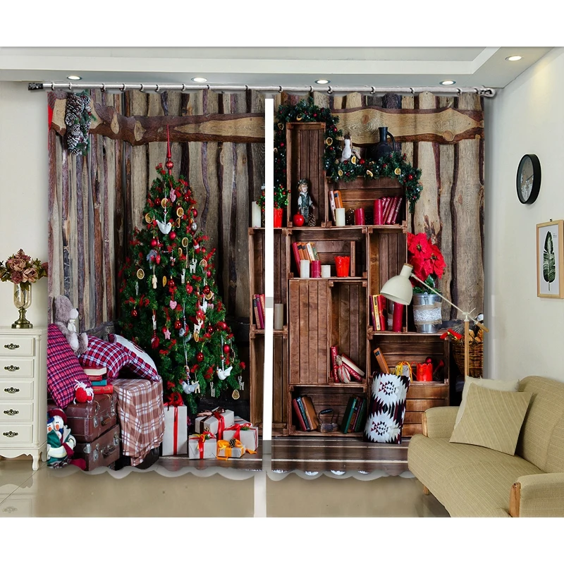 Merry Christmas специально размер и фотографии 3D печатные затемненные роскошные шторы для гостиной