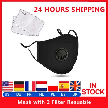

Dust Mask with 2 Filter Resuable Soft Breathable Cotton Safety Masks with Breathing Valve Anti Pollution Mask for Home Outdoor