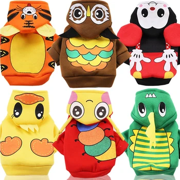 

Cartoon Winter Dog Clothes Halloween Dog Costume Small Dog Coat Warm Puppy Clothes Soft Dog Hoodie Coat Pet Cosplay Clothing