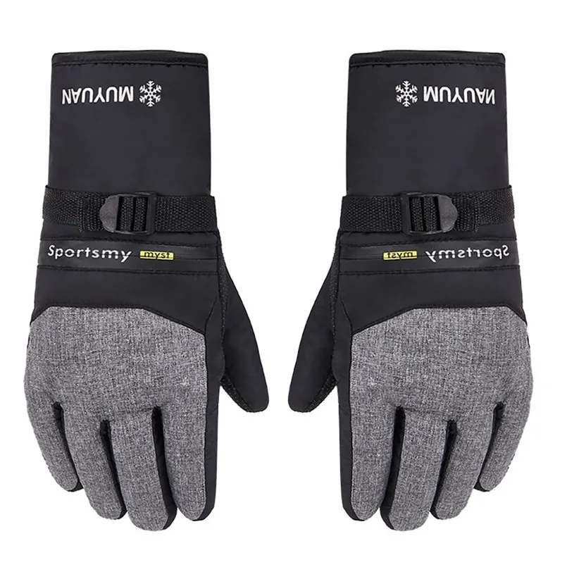 B ski gloves Мужские зимние теплые перчатки для катания на мотоцикле для сноуборда, ветрозащитные толстые хлопковые толстые теплые лыжные водонепроницаемые перчатки 30S28 - Цвет: B ski gloves