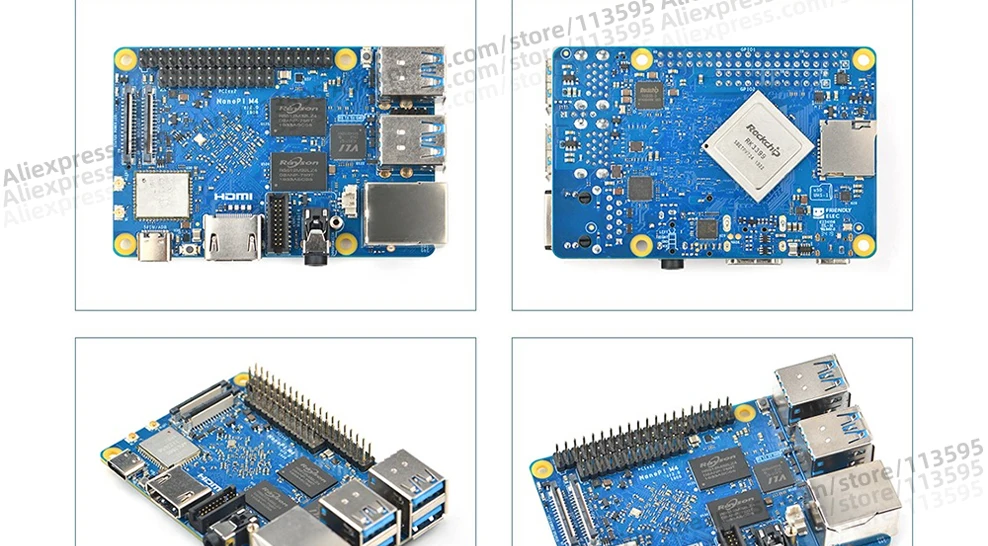 RealQvol FriendlyARM NanoPi M4 V2 4 Гб DDR3 Rockchip RK3399 SoC 2,4G и 5G двухдиапазонный WiFi+ Bluetooth 4,1 поддерживает Ubuntu Android