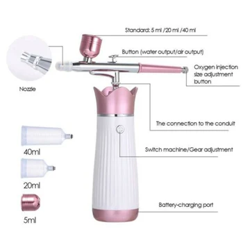 

Water Oxygen Sprayer Maintain Anti Aging USB Rechargeable Handheld High Pressure Facial Treatment Rejuvenation Skin SPA Home