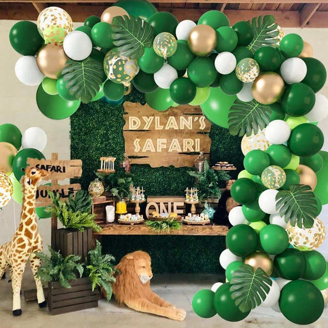 Decoración de cumpleaños para niño de 1 año, Globo Verde salvaje, jungla,  Safari, decoraciones para fiesta de cumpleaños, Baby Shower - AliExpress