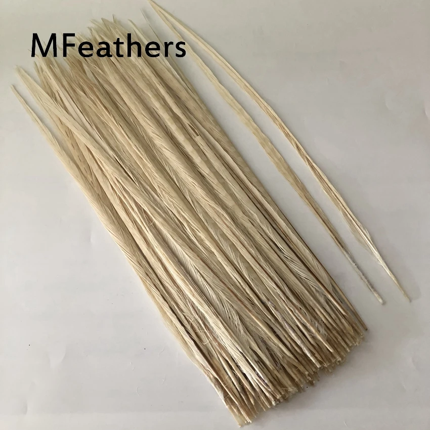 bleached white MFeathers 100 шт яблоко зеленое окрашенное Ringneck перо фазана 50-55 см 20-2" натуральный леди Амхерст хвосты фазана оперение карнавал - Цвет: bleached white