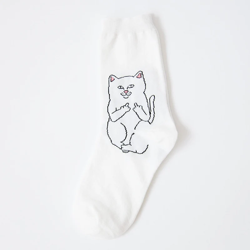 2 Модные удобные теплые хлопковые носки унисекс с рисунком кота из мультфильма; сезон осень-зима; вечерние носки на Хеллоуин - Цвет: 2