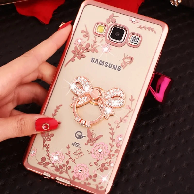 Роскошный цветок силиконовый чехол накладка из мягкого ТПУ с кольцом держателем