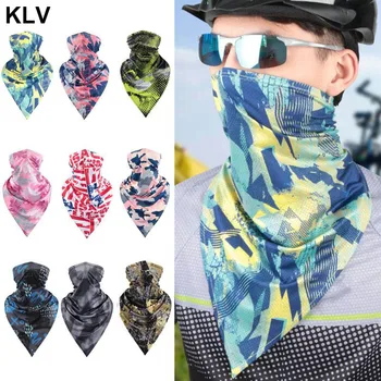 

Unisex Ice Silk Triangle Scarf Neck Gaiter Abstract Graffiti Print Windproof Sunscreen Outdoor Cycling Face Mask Bandana