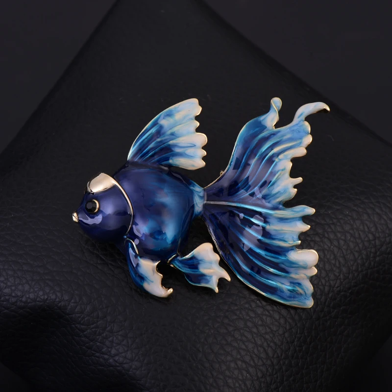 Fashion Gold FIsh Brooch Woman Men's Animal Red Fish Corsage Coat Pin Buckle Sweater Badge Brooches Accessories