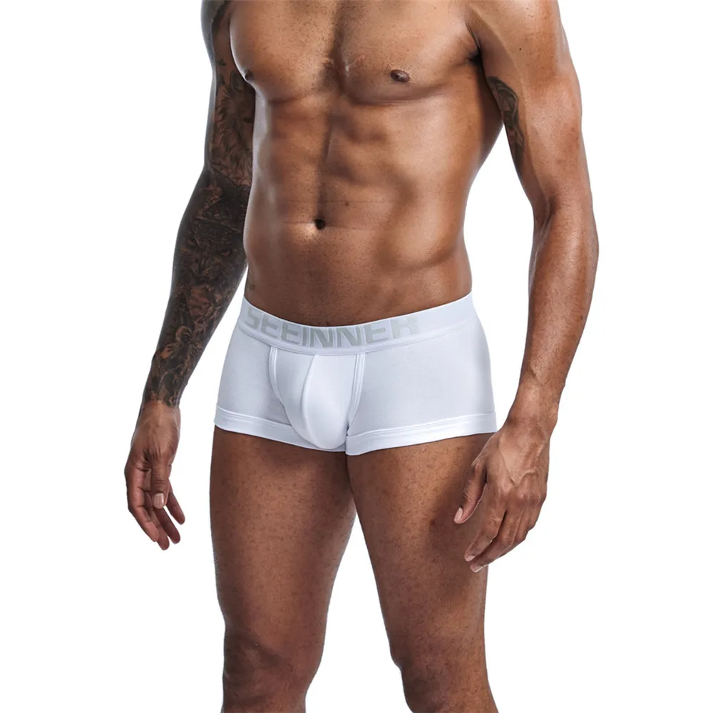 New Mens Underwear Solid Classic Men Underpants Cotton Short trunk Spandex Man Pants Comfort Elastic Man Boxers Hot