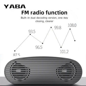 

YABA Bluetooth Speaker TWS Wireless Interconnection caixa de som PC Stereo Surround Column support FM /Aux/ TF Card/Handsfree