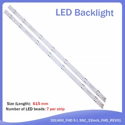 Novo kit 2 pcs 7led 615mm faixa de luz preta led para lg 3232lh530v l s l