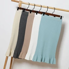 Модные зимние женские Облегающие юбки с рюшами, женские юбки с завышенной талией, миди-пачка faldas