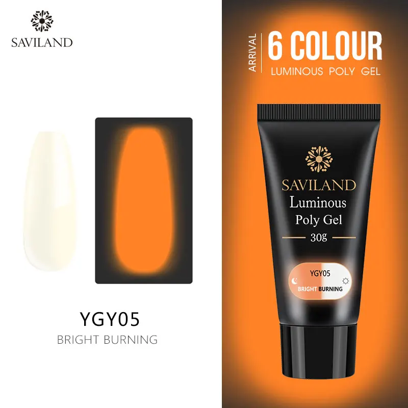 YGY05 SAVILAND светящиеся ногти в темноте поли гель Быстрый УФ строительный гель для полировки светящийся поли гель для ногтей наборы Гель-лак для маникюра Набор - Цвет: YGY05