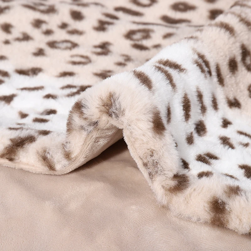Winter Leopard Print Super Soft Blanket Warm Cosy Bed Cover Sofa Bed Blanket LD 