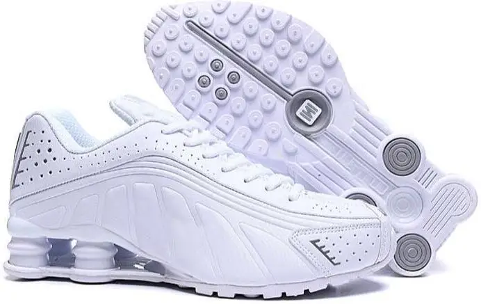Новинка 20120, дизайнерские мужские кроссовки Shox R4, роскошные кроссовки NZ, тройная спортивная обувь черного и белого цвета, европейские размеры 40-46 - Цвет: E
