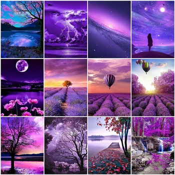 

AZQSD DIY Painting By Numbers Sky Abstract Art Drawing On Canvas Unframe Coloring By Numbers Landscape Home Decoration