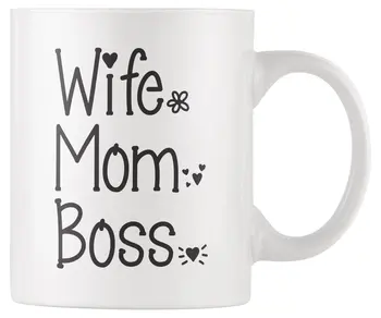

Wife Mom Boss Home Decal Tea Art Beer Coffee Mugs