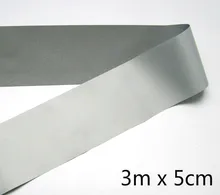 

3M 10FT black Reflective Tape Safty Strip Sew 5cm 2'' Trim Gray Synth Fabric
