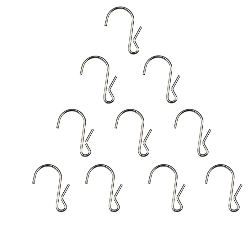 

10-Pack 304 stainless steel Clip Type Hanging Hooks, Holds up to 10 lbs
