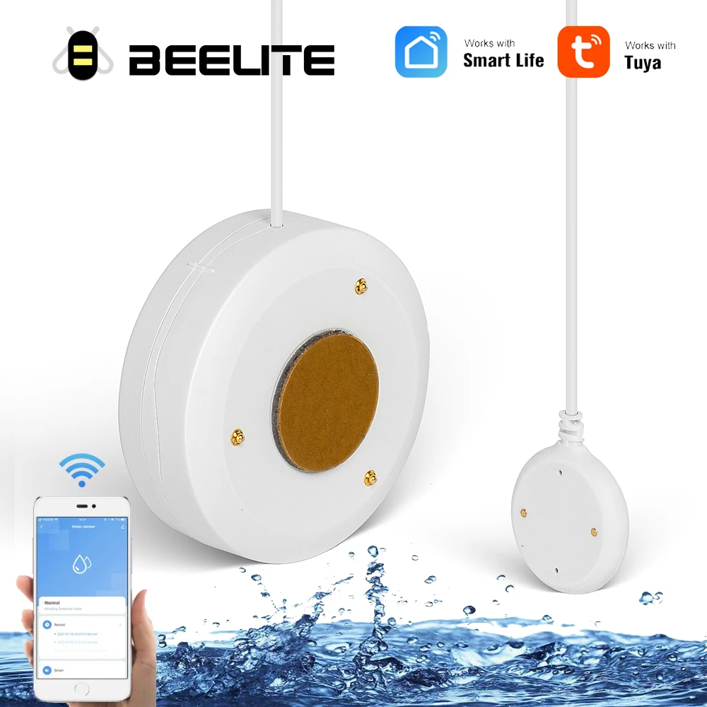 Beelite WiFi Water Leakage Sensor Smart Water Sensor Home Security Flooding Sensor Water Leak Detector Tuya Smart Home Alarm
