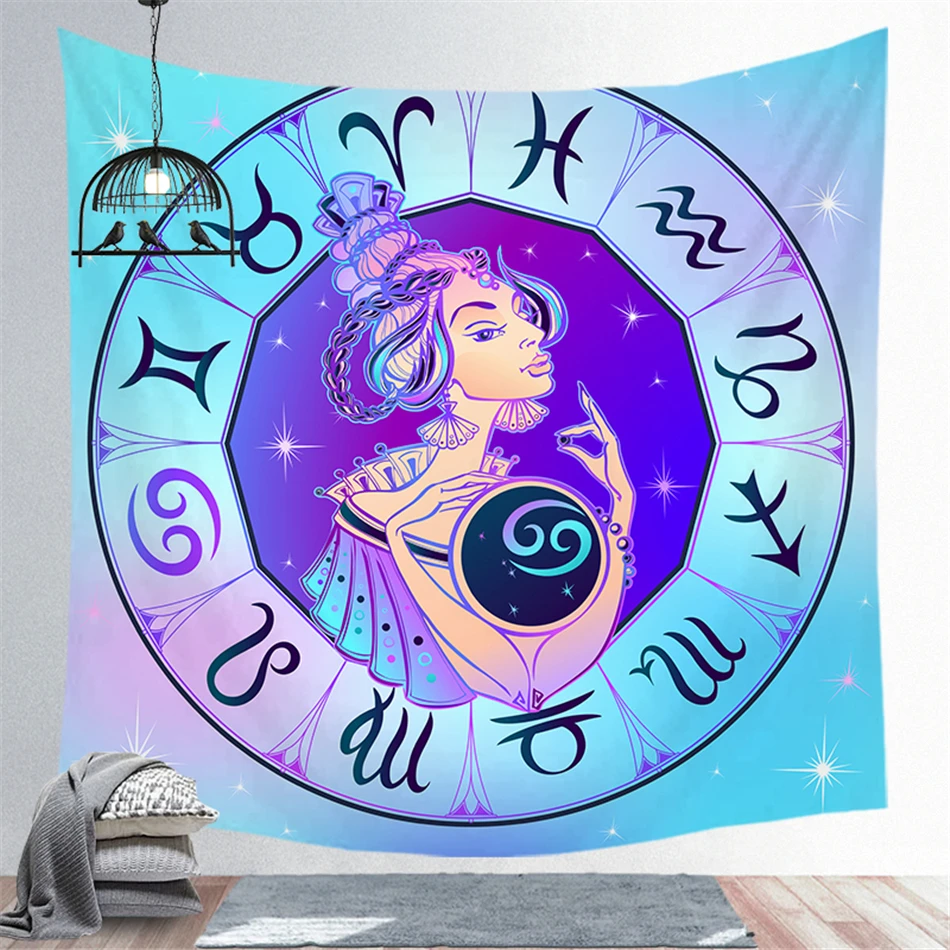 Psychedelic Созвездие Галактика космический узор гобелен настенный легкий вес полиэстер ткань Декор на стену для дома гобелен