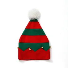 Рождественские милые зимние теплые шапки для новорожденных; дизайнерские шапки с помпонами; вязаные шерстяные шапки в стиле пэчворк