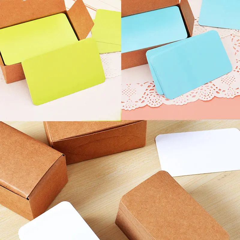 100pcs Vintage Blank Card DIY Greeting Cards Graffiti Word Cards Wedding Party Gift Thick Kraft Paper Postcards SEP99
